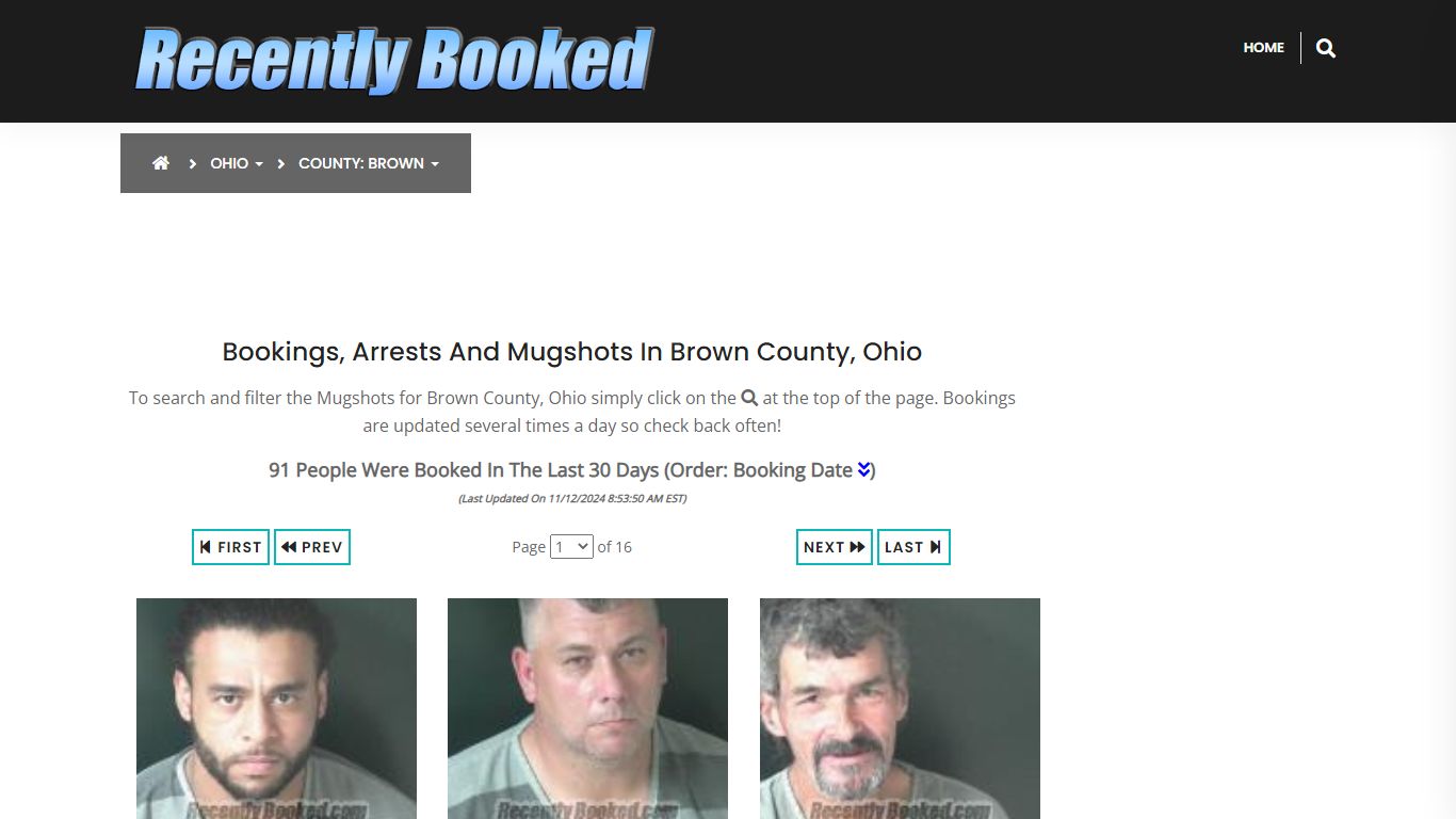 Bookings, Arrests and Mugshots in Brown County, Ohio - Recently Booked