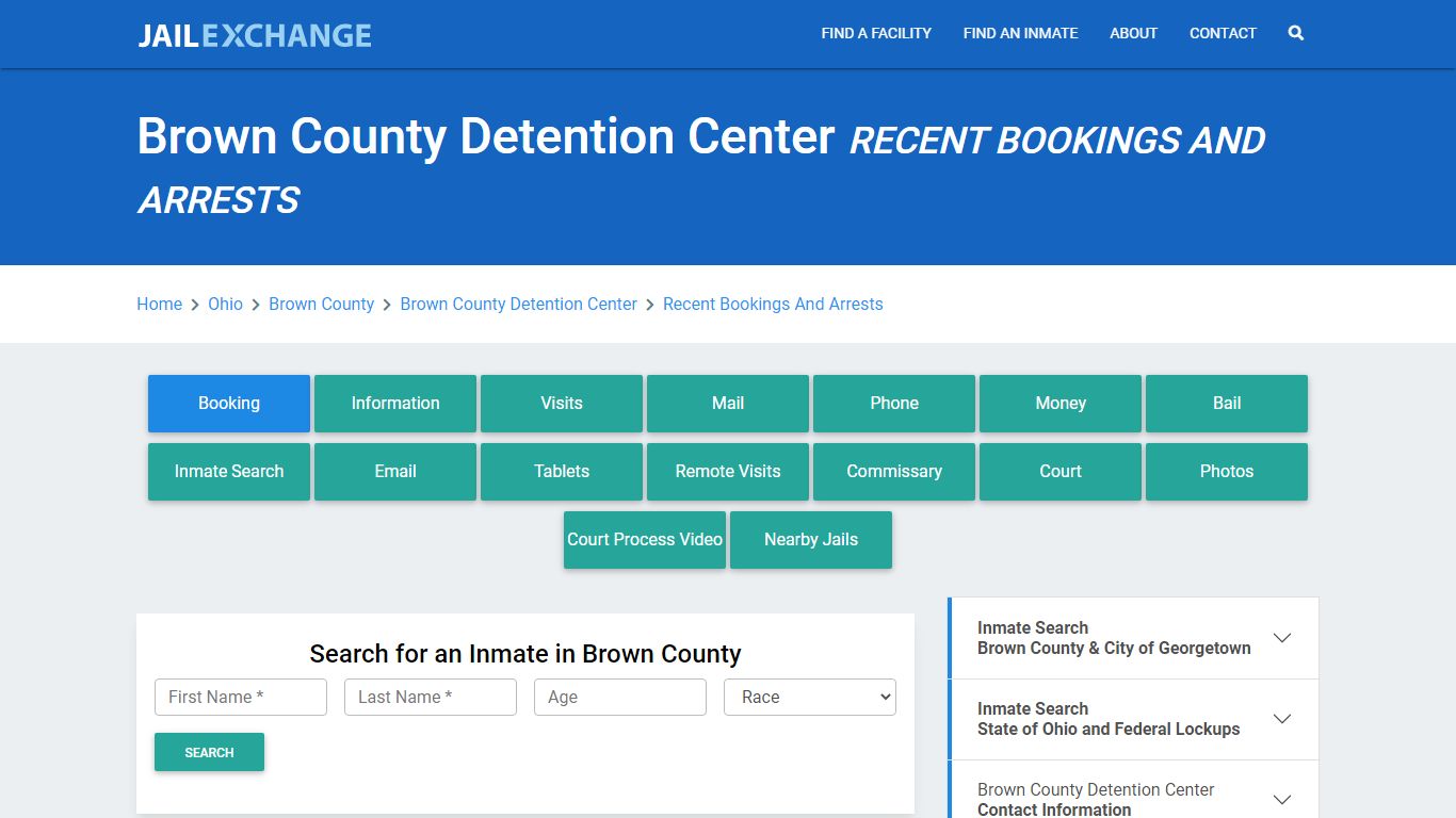 Brown County Detention Center Recent Bookings And Arrests - Jail Exchange